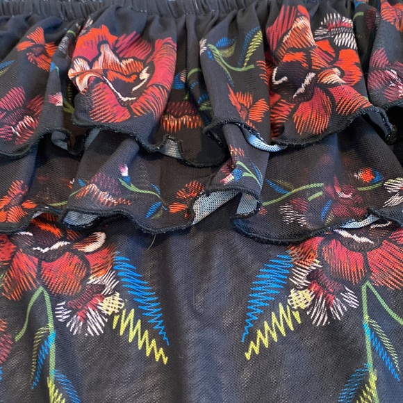 Mesh floral bodysuit navy bluish black - Picture 2 of 5